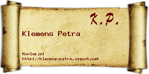 Klemens Petra névjegykártya